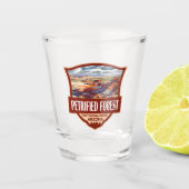 Petrified Forest National Park Illustratie Retro Shot Glas (Voorkant)