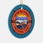 Petrified Forest National Park Retro Compass Keramisch Ornament (Rechts)