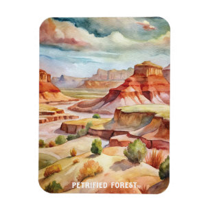Petrified Forest National Park Watercolor Painting Magneet