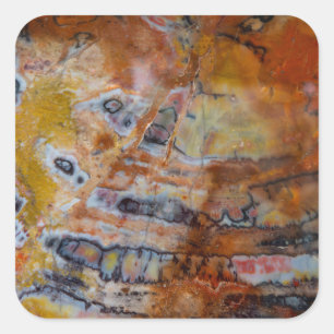 Petrified Wood Brown Vierkante Sticker