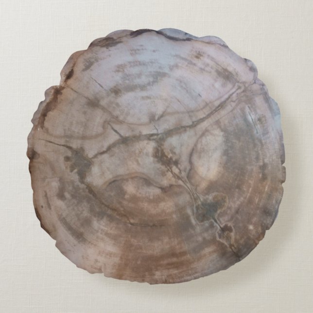 Petrified Wood Rond Kussen (Voorkant)
