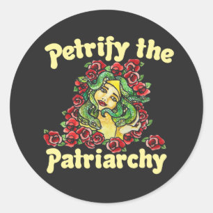 Petrify the Patriarchy feminist medusa Ronde Sticker