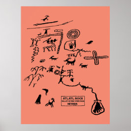 Petrogliefen bij Atlatl Rock in Valley of Fire Sta Poster
