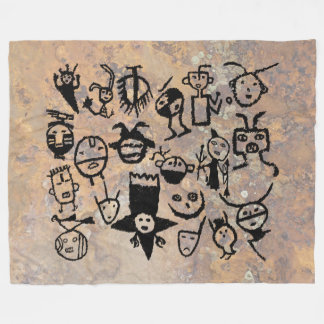petroglyph-collecties maskers en -koppen fleece deken