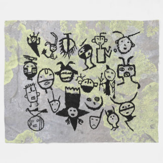 petroglyph-collecties maskers en -koppen fleece deken