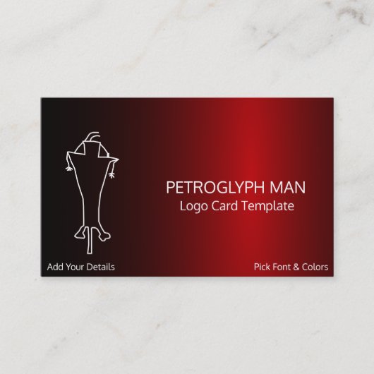 Petroglyph Man Symbool Logo Visitekaartje (Voorkant)
