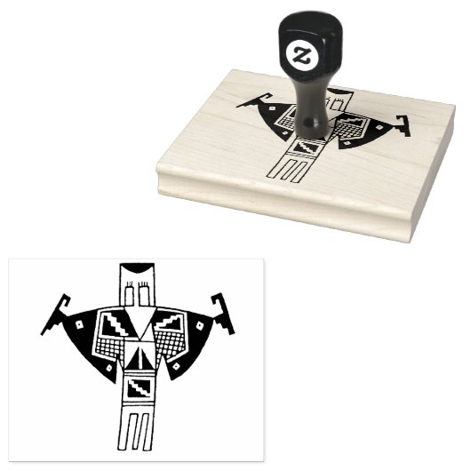 Petroglyph Shaman Rubber Design Stamp Tool Rubberstempel (Gestempeld)