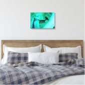 pétroglyphe animal sur toile verte enveloppée (Insitu(Chambre))