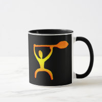 Pétroglyphe hawaïenne d'homme de palette - tasse