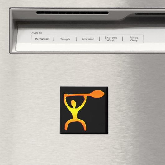 Petroglyphe Hawaiian Paddle Man - Magnet (In Situ (Lave-vaisselle))