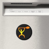 Petroglyphe Hawaiian Paddle Man - Magnet (In Situ (Lave-vaisselle))