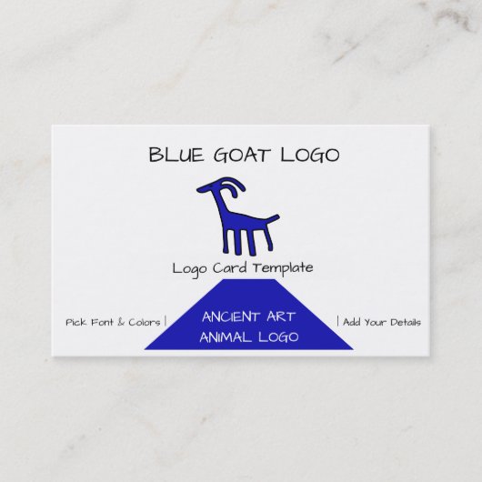 Petroglyphs Blue Goat Logo Visitekaartje (Voorkant)
