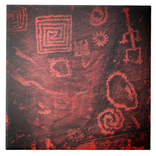 Petroglyphs Hopi Cave Writings Kunst Keramische Te Tegeltje