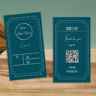 Petrol bleu avec logo boutique étiquette de prix