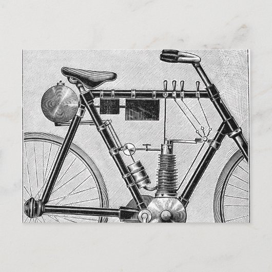 Petrolette Omega Motorcycle, 1895 Briefkaart (Voorkant)