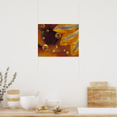 Petroleumether op het reflecterende oppervlak met  poster (Keuken)