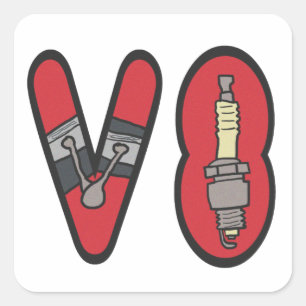 Petrolhead V8 Auto Enthusiast Vierkante Sticker