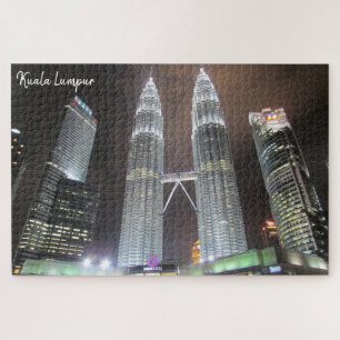 petronas twin towers night legpuzzel