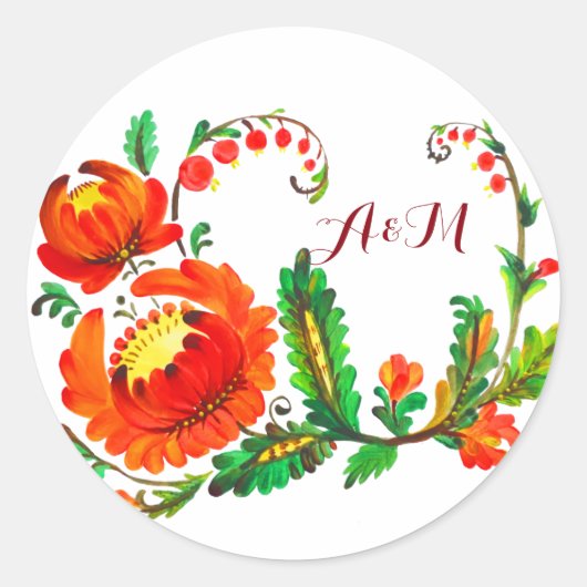 Petrykivka Oekraïense kunst Ronde Sticker (Voorkant)