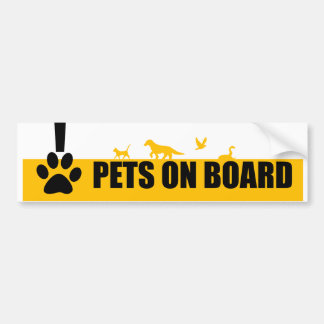 PETS AAN BOORD BUMPERSTICKER