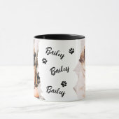 Pet's Cool Modern Simple Typography Name and Photo Mok (Midden)