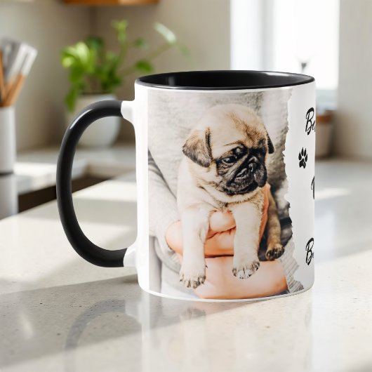 Pet's Cool Modern Simple Typography Name and Photo Mok