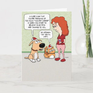 Pets denken dat je te veel Drink op kerst Kaart