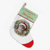 Pet's eerste kerst Waterverf krans Kleine Kerstsok (Voorkant (Hangend))