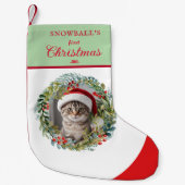 Pet's eerste kerst Waterverf krans Kleine Kerstsok (Voorkant)