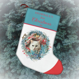 Pet's eerste kerst Waterverf krans Kleine Kerstsok