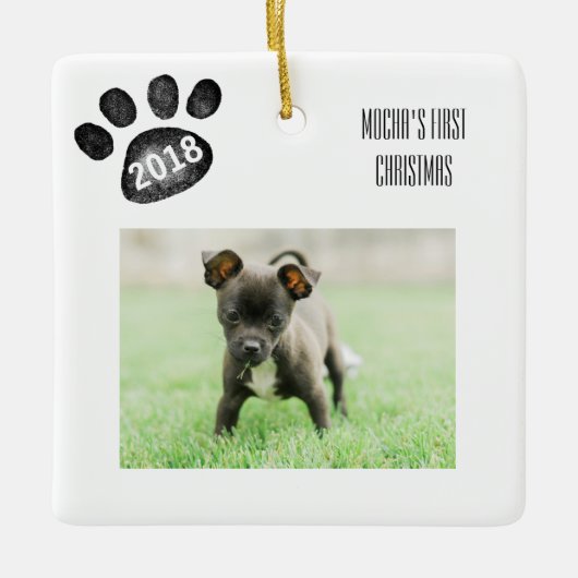 Pet's First Christmas Custom Ornament hond of kat (Voorkant)