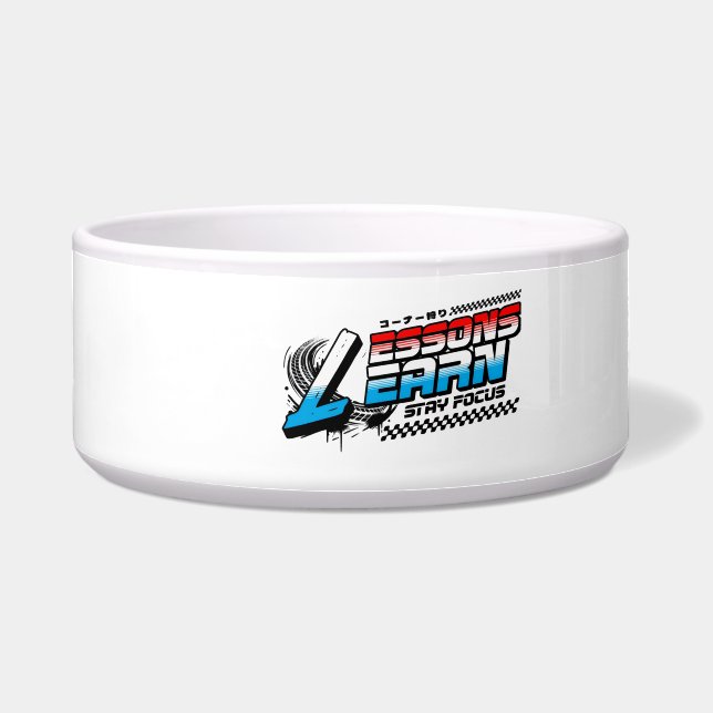 PETS FOCUS LESSONS LEARN CERAMIC PET BOWL  VOERBAKJE (Voorkant)