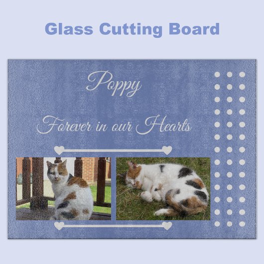 Pets Forever paars en wit fotoglas Snijplank