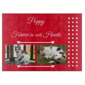 Pets Forever rood en wit fotoglas Snijplank (Voorkant)