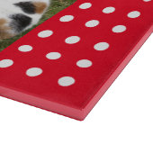 Pets Forever rood en wit fotoglas Snijplank (Hoek)