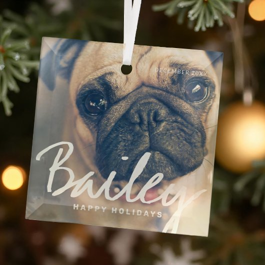 Pet's Kerstmis Simple Happy Holiday Greeting Glas Ornament