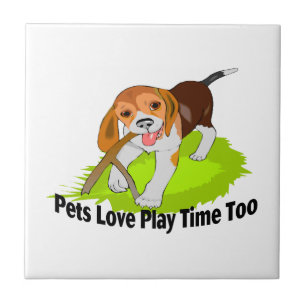Pets Love Play Time Ook Tegeltje