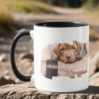 Pet's Modern Grunge Cool Typography Naam Foto Paw