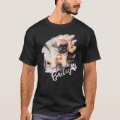Pet's Modern Simple Cool Typography Naam en foto T-shirt (Voorkant)