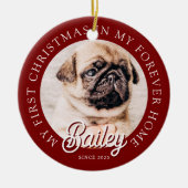 Pet's My First Christmas in Forever Home Modern Keramisch Ornament (Voorkant)