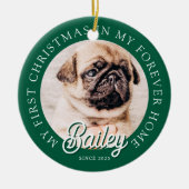 Pet's My First Christmas in Forever Home Modern Keramisch Ornament (Voorkant)