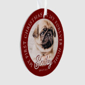 Pet's My First Christmas in Forever Home Modern Ornament (voorkant)