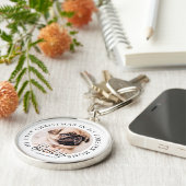 Pet's My First Christmas in Forever Home Modern Sleutelhanger (Zijkant)