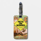 Pets on board™ Bagagelabel, Sign & Logo Bagagelabel (Achterkant verticaal)