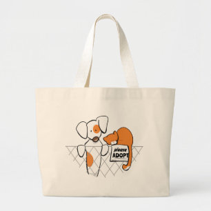 Pets patch & Rusty™ aannemen Grote Tote Bag