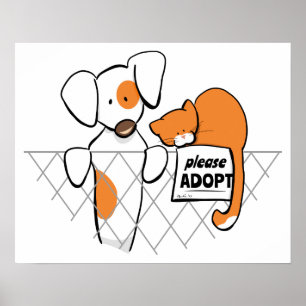 Pets patch & Rusty™ aannemen Poster
