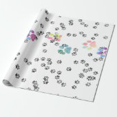 Pets Pawprints Cadeaupapier (Uitgerold)