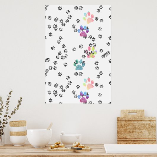 Pets Pawprints Poster (Keuken)
