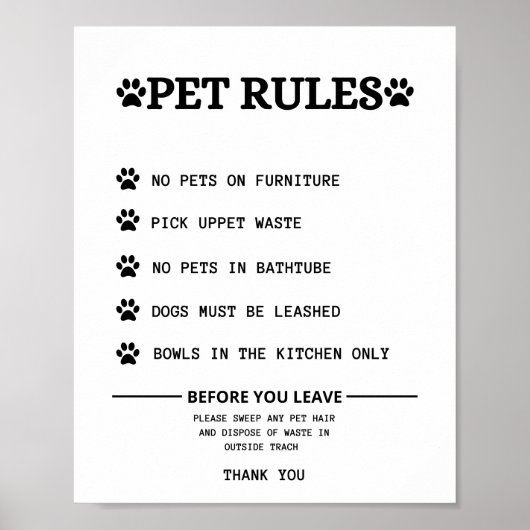 pets-regels ondertekenen poster (Voorkant)