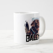 Pet's Simple Modern Cool Grunge Name and Photo Extra Grote Beker (Voorkant rechts)